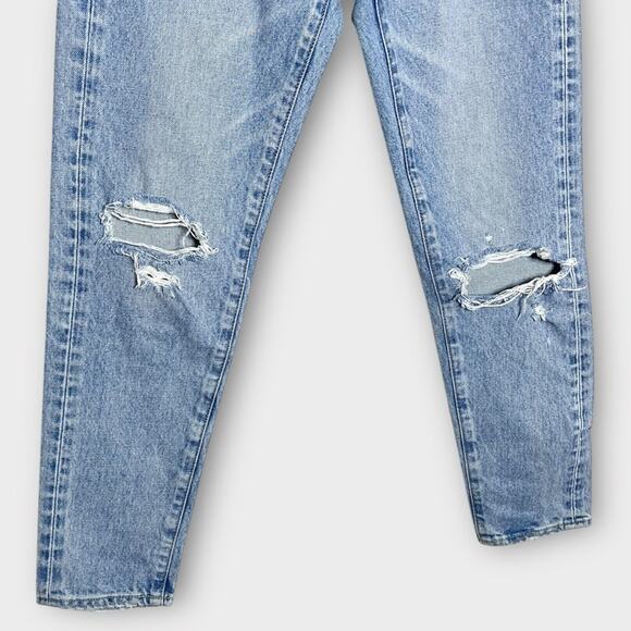 MOUSSY VINTAGE Lewton Rigid Denim button fly distressed tapered jeans size 25 - Picture 4 of 9